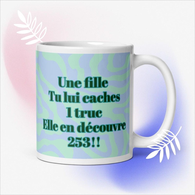 White glossy mug